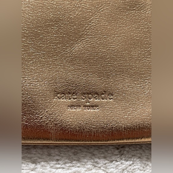 Kate Spade gold leather zip key coin purse - Picture 3 of 8